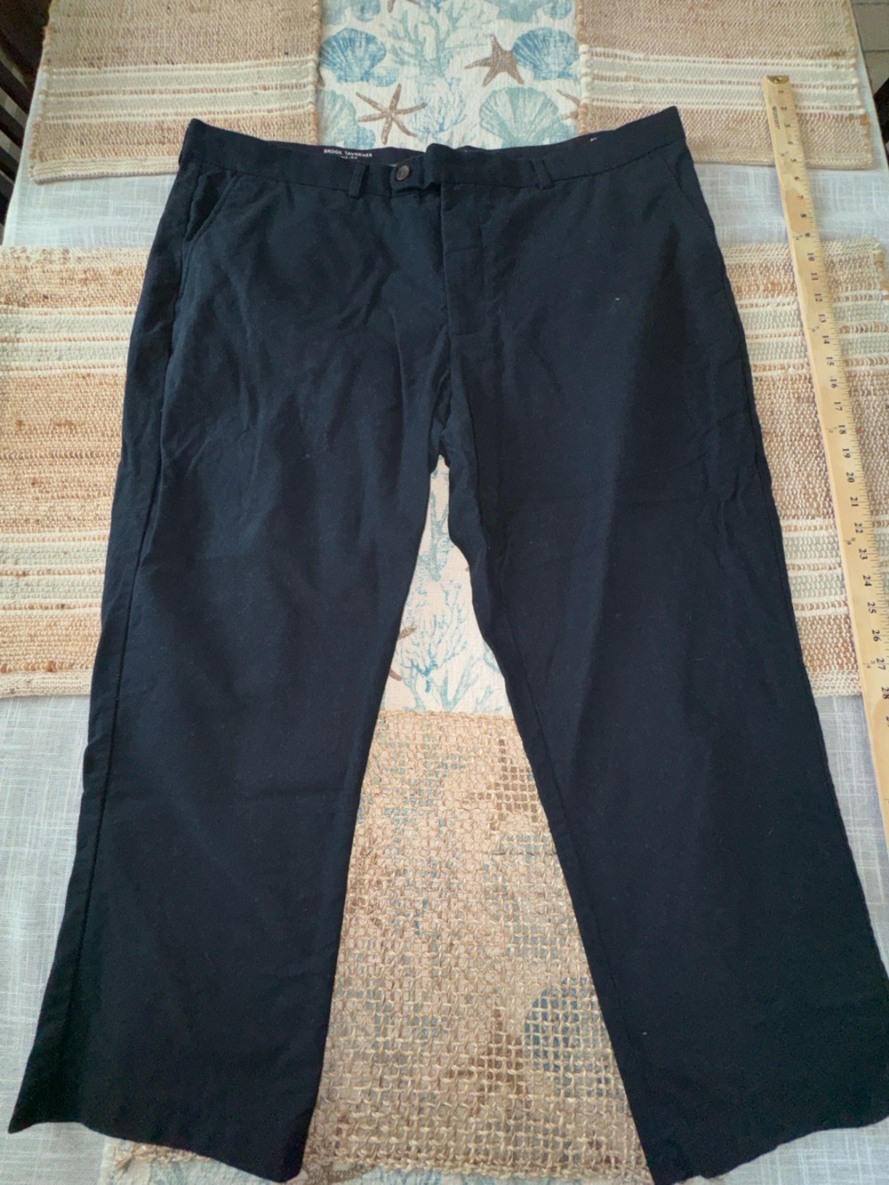 Brook Taverner Men’s Moleskin Pants, Flat Front, Navy Blue, 44x26